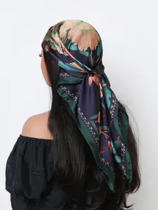 Women's Elegant Floral Print Square Scarf, Fashionable Soft Comfortable Scarf for Daily Wear, Casual Versatile Scarf for Women & Girls
