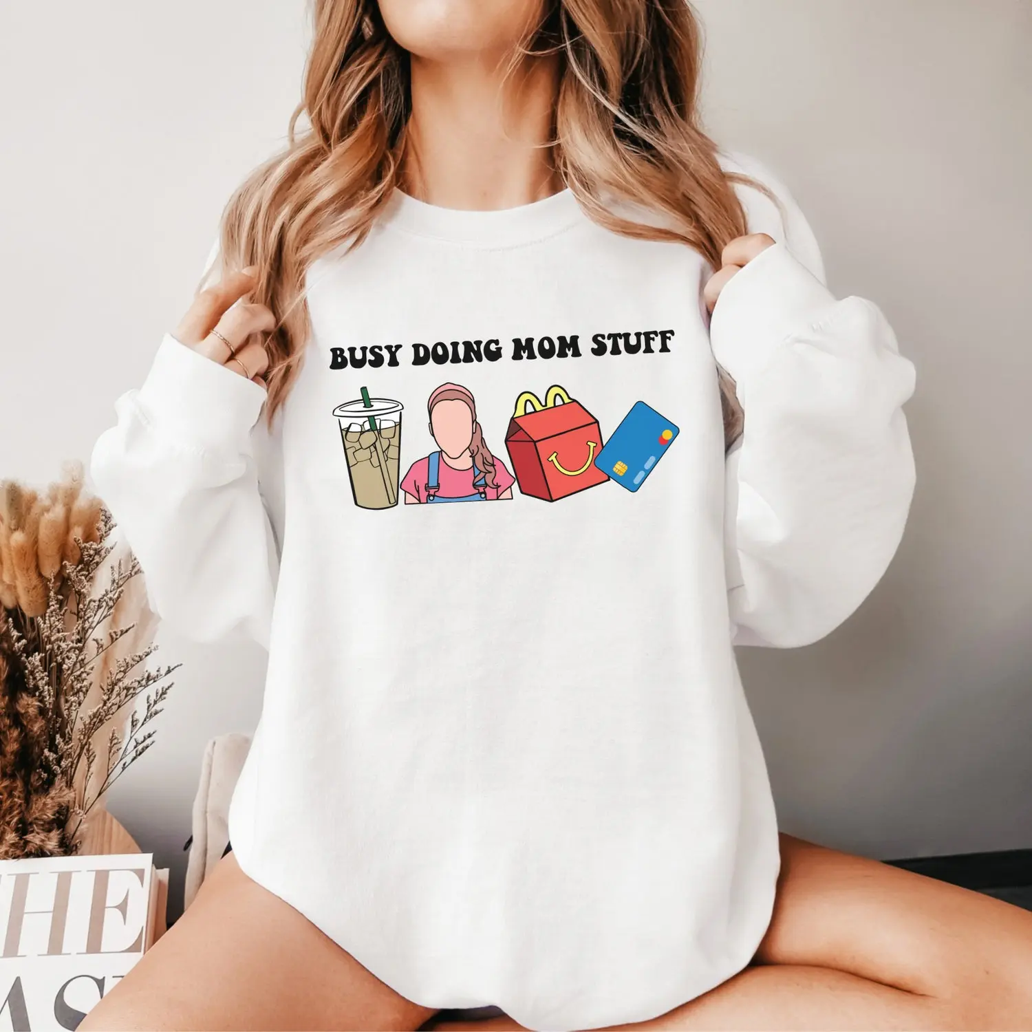 Busy Doing Mom Stuff Crewneck Sweatshirt, Ms Rachel Oversized T-shirt, Mom Gift - Fashion for All - All Sizes Offered - Dynamic Prints - Variety in Colors - Universal Style Options