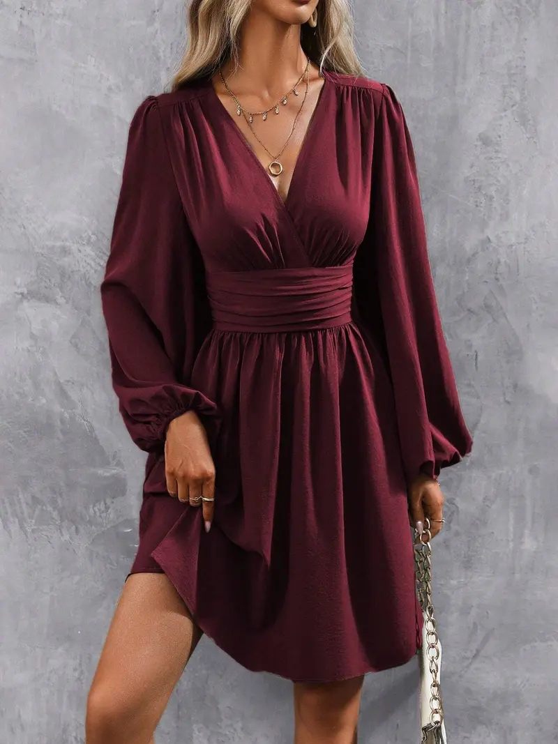 burgundy long sleeve dress - TikTok Shop burgundy long sleeve dress - TikTok Shop
