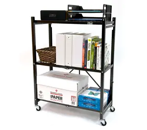 Origami Foldable 3-Tier Storage Rack on Wheels