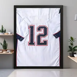 Premium Black Jersey Display Frame, Minimalist Style for Football and Basketball Memorabilia Wall Showcase