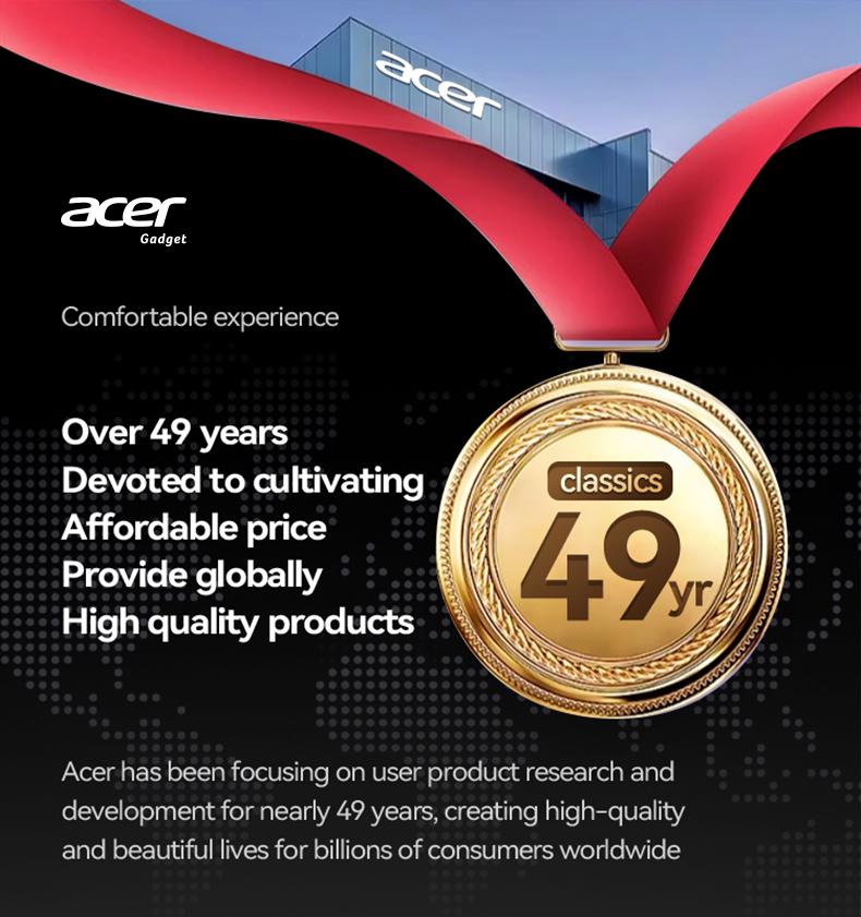 Acer OHR502 Bone Conduction Wireless Wireless Earbuds - New Model Over-Ear Design headset, Long Battery Life, Enhanced Audio Experience for Active Use gaming headset fast charge Electronic Headphone Pink