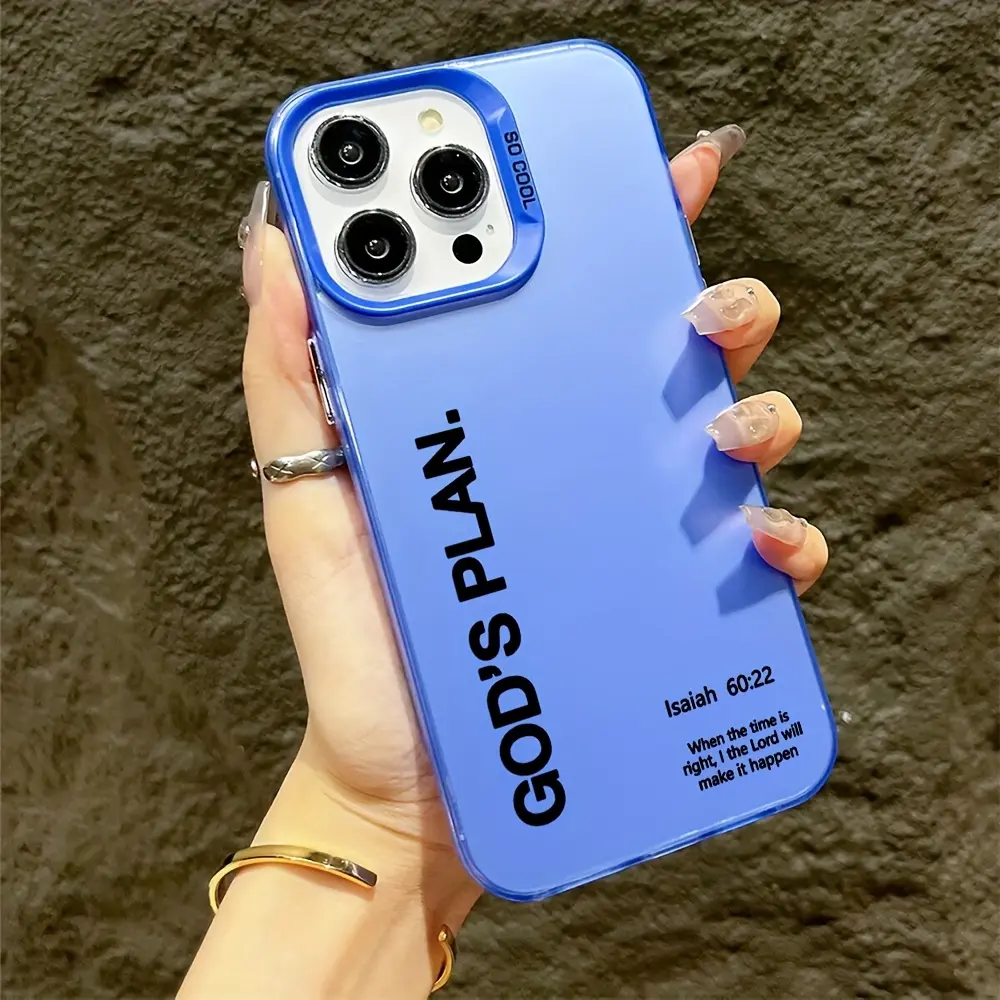 God's Plan Anti-Drop Flexible Plastic-Polycarbonate Cellphone Casing - Shockproof Protection Accessory with Precise Fit, Camera Guard for iPhone 7 Plus, 8, X, XR, XS Max, 11, 12, 13, 14, 15, 16 Pro Max