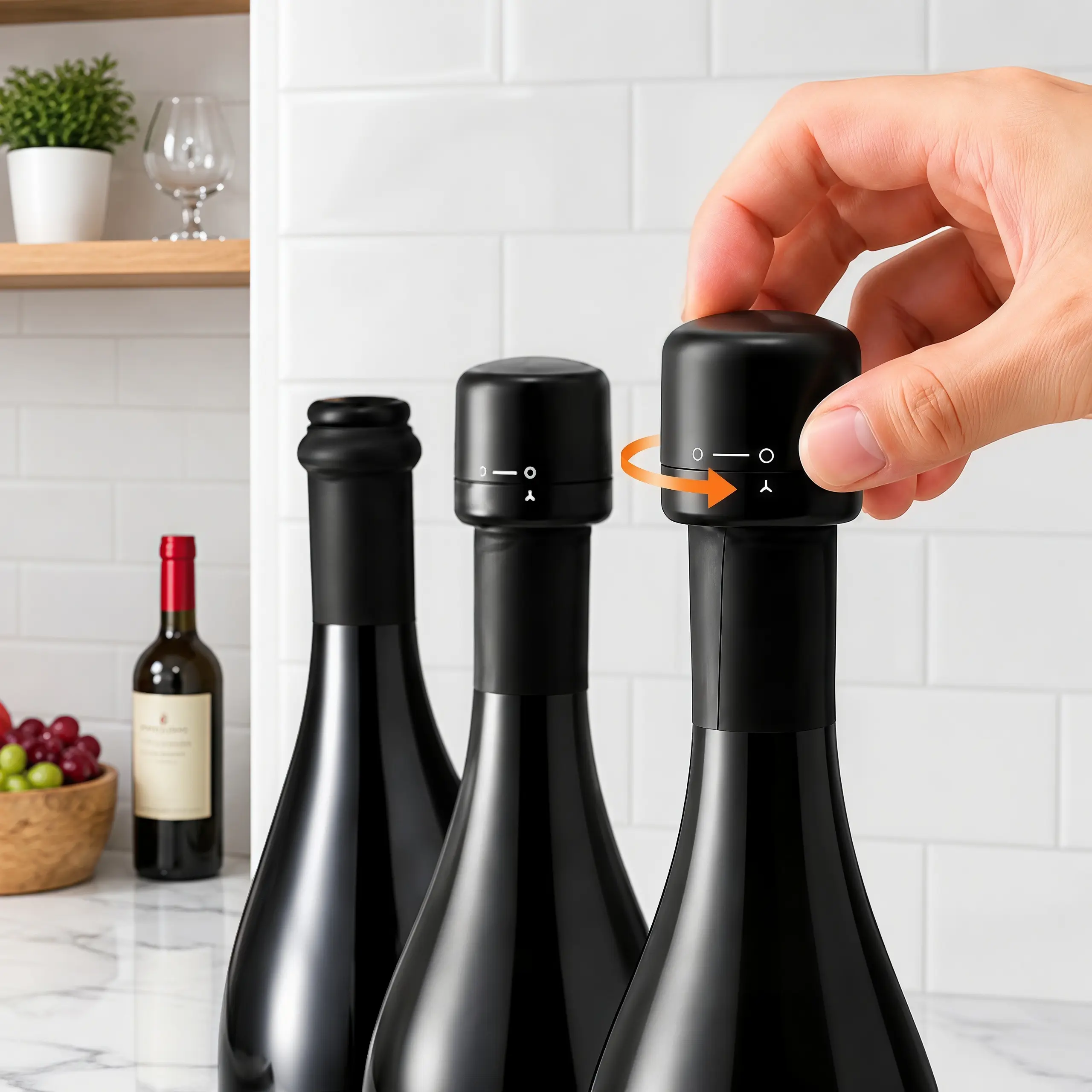 Vacuum Wine Stopper, Champagne and Wine, Red Wine and Liquor, Sealing Device With Built-in Vacuum Function, Fresh Preservation, Leakproof and Reusable Wine Stopper With Vent
