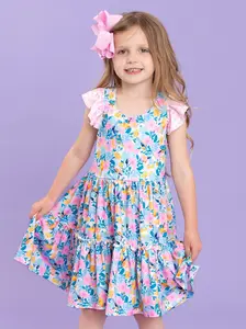 Flutter Sleeve Tiered Ruffle Dress - Bed of Roses