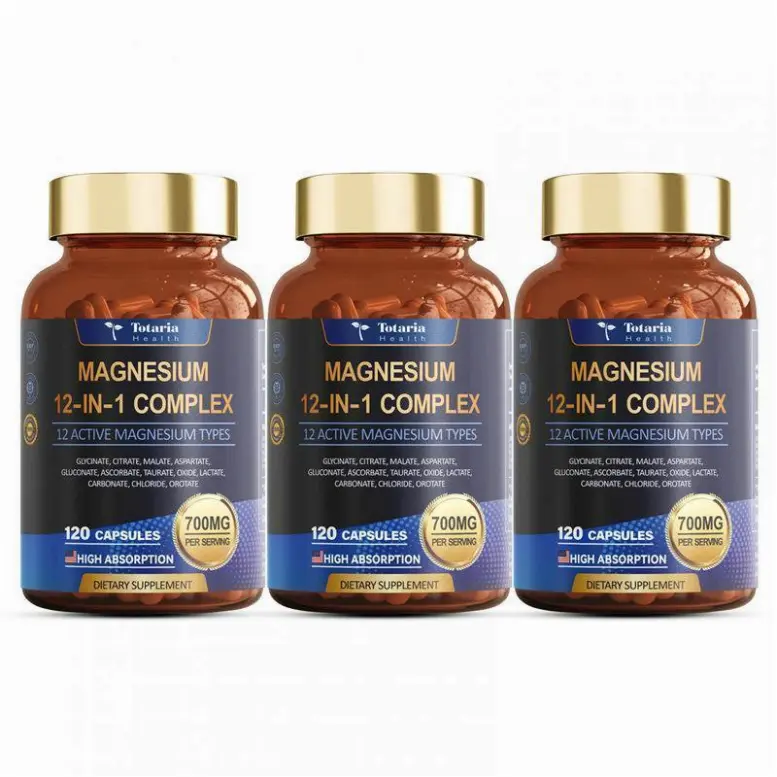 [Limited Time Deal!]2 bottles    12-in-1 Magnesium Complex700mg-Supplement with Glycinate Citrate MalateOxide Taurate Aspartate Orotate, Vegan Capsulesfor Muscle,Heart,and Relaxation Support Healthcare Dietary Vitamin Bathroom