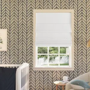 27"x64" Sun Zero 100% Blackout Pryer Textured Cordless Roman Window Shade White
