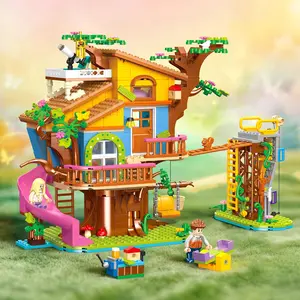 Adventure Tree House Building Blocks Set (823PCS), Treehouse Building Kit with Slide, Swing, Climbing Wall & Minifigures, Creative Construction Toy for Kids Girls 8+, Ideal Christmas Birthday & Party Gift
