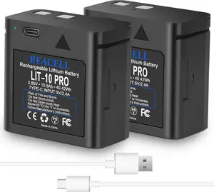2-Pack LIT-10 Batteries, 10500mAh LIT10 Battery Replacement Compatible for Spypoint Link-Micro, Cell-Link, LM2, Link-Micro-S-LTE Cellular Trail Cameras