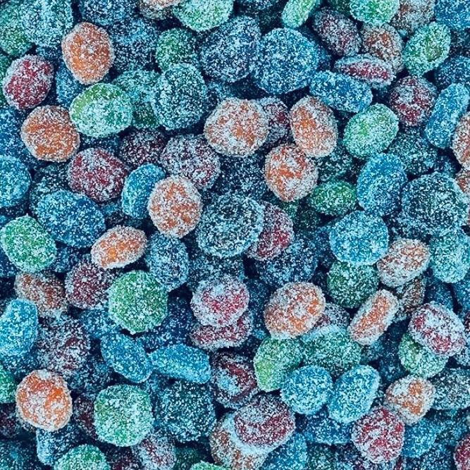 Blue Raspberry Gushies - Sweet and Tangy Candies - 6 oz Container - Candy t