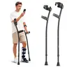 REHAND Ergonomic Forearm Crutches, Foldable and Height Adjustable Elbow Crutches with Magnetic Handles for Wall Support, Anti-Slip Base, Walking Aid for Adults
