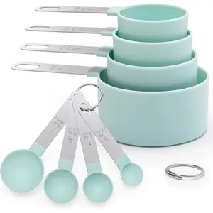 Measuring Cups and Spoons Set of 8 Pieces, nesting measuring cups for Measuring Dry or Liquid Ingredients, Stainless Steel Handle, Kitchen Gadgets for Cooking & Baking