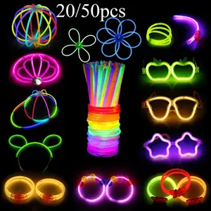 Glow Sticks Party Supplies, Neon Light Up Necklaces & Bracelets with Connectors, Perfect for Birthdays, Weddings, Halloween, Christmas, Glow Sticks Bulk