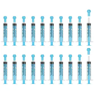 PETAXCELL Feeding Syringes with Cap, Plastic Syringes for Liquid Pet Feeding Measuring Tool No Needle 5ml, (Blue, 20pcs), Intended for Dog / Cat / Rabbits / Small Animal / Scientific Lab