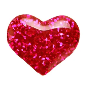 Glittery Heart Shoe Charm - Stylish Shoe Accessories