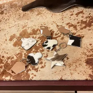 Cowhide hair on keychains