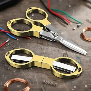 Foldable Safety Fishing Scissors, Anti-Slip & Corrosion-Resistant Line Clipper, Portable Multi-tool for Saltwater Freshwater Gear. Zinc Alloy Handle, Stainless Steel Blade, Compact Travel Accessory for Outdoor Enthusiasts.