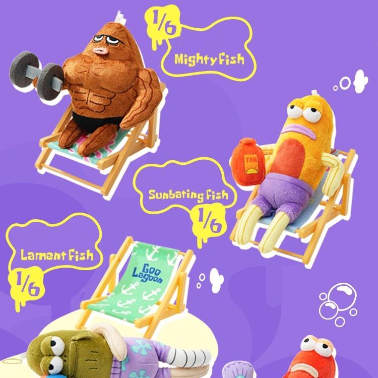 SpongeBob Bikini Booth Series Movable Plush Built-In Iron Wire For Free Posing Poseable Cartoon Pendant Trendy Backpack Decor Collectible Toy For SpongeBob Fans