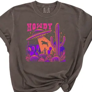 Pink Howdy UFO Graphic T-Shirt