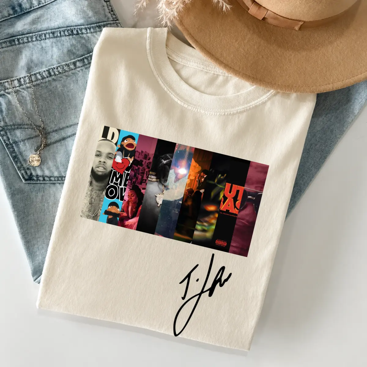 Tory Lanez Vintage Graphic Tee, Album Cover Collage Shirt, Rap Music Fan T-Shirt, Trending Streetwear Style
