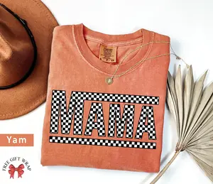 Comfort Colors Checkered Mama T-Shirt