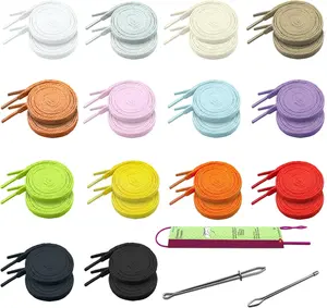 28 count Drawstring Replacement,14 Colors Hoodie String Replacement Cord with Bodkin and Plastic Drawstring Threaders Flat Drawstring Cords for Hoodies,Sweatpants,Shorts,Pants,Sweatshirt