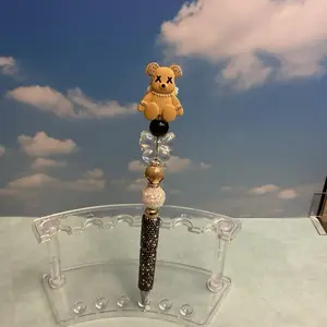 Bear Beaded Pen with Adorable Bear Design and Colorful Beads for a Unique Writing Experience