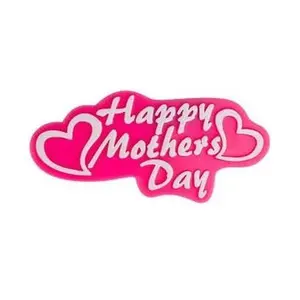 Happy Mother's Day Heart Plaque Cake Toppers, 3" - 12 pieces