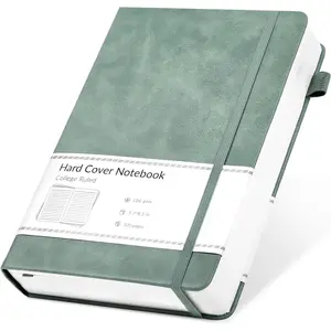 Lined Journal Notebook for Women Men 320 Pages 100 Gsm Paper Thick Journaling Notebooks A5 Leather Journals for Writing Hardcover Journal Supplies for Work Note Taking Diary, 5.7x8.3 In, Green