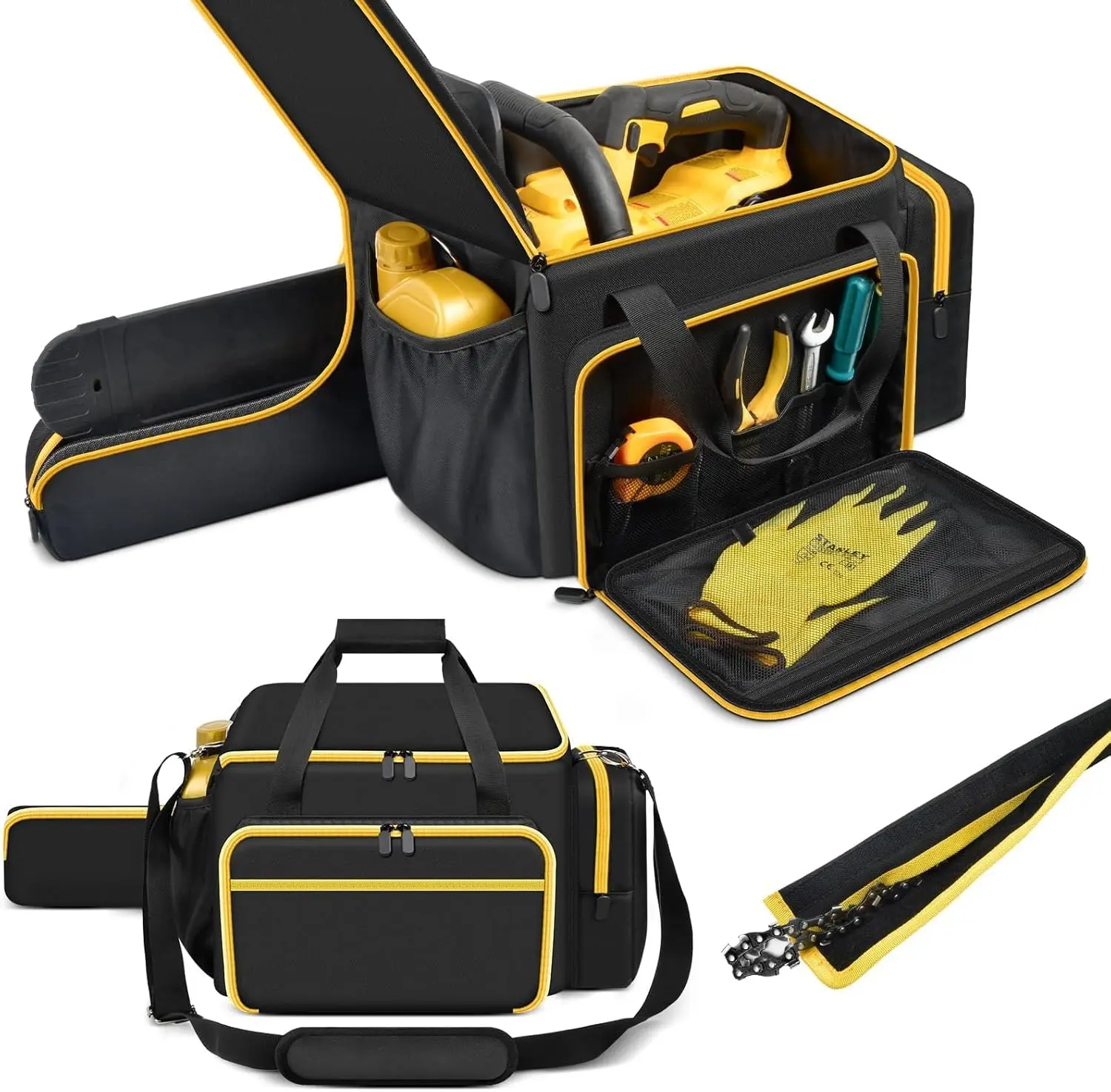 Chainsaw Case Compatible with  20V, for EGO, for  for  10/12 inch Chainsaw Cordless with Electric Chains Bag, Tools Storage for Battery, Oil, Box Only (Black)