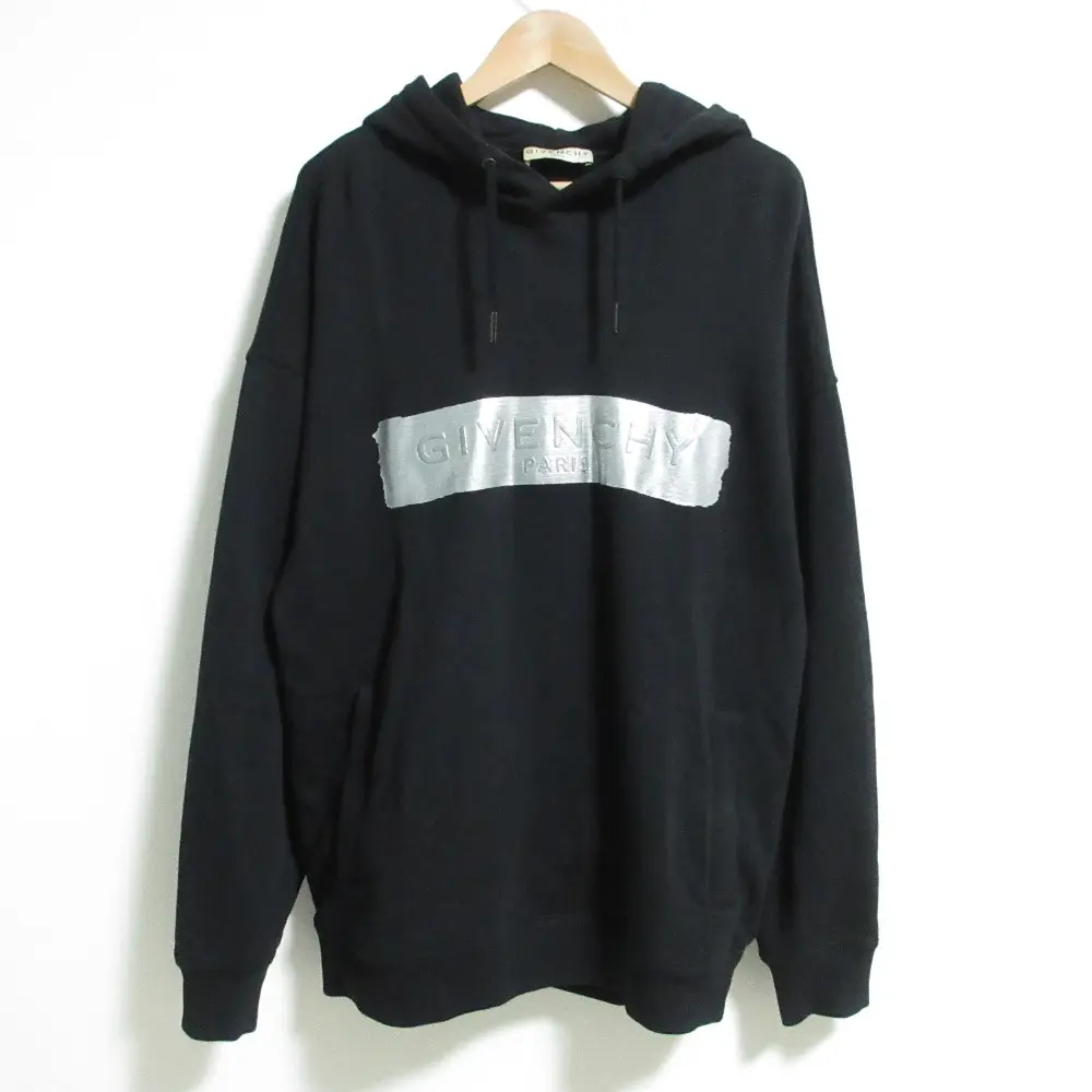 Pre-owned GIVENCHY Cotton Small Leather Goods Metallic Latex Hoodie