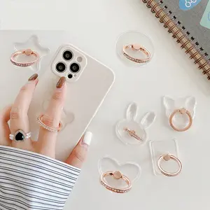 Transparent Phone Ring Grip Holder, Clear 360° Rotating Finger Ring