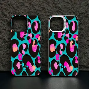 Neon Leopard Print Fashion Element-Design Phone Case, Suitable For IPhone Models 16, 15, 14 Pro Max, 13, 12, 11, XR, XS Plus Phone Cases, Providing Shock And Drop Protection,  And Has A Very Good Hand Feel. It Is The Most Suitable Gift For Family, Friends