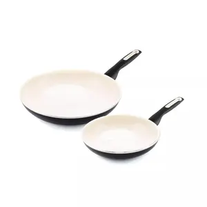 GreenPan Rio Ceramic Nonstick 8" and 10" Frypan Set - Black