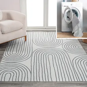 JONATHAN Y Doodle Contemporary Glam Geometric Machine-Washable Indoor Area Rug; for Living Room, Kitchen, Bedroom, Dining Room, Office