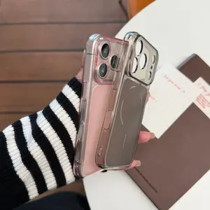(Soft case won't scratch the phone) Compatible with Apple iPhone 17 Pro Max transparent phone case, iPhone 13/14/15 pink, 15 Pro soft case, Apple 16 Pro Max lightweight protective case.