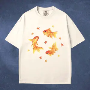 Goldfish T-Shirt, Star Aesthetic, Cute T-Shirt, Beachy Shirt, Grunge Y2K Tee, Cool Vintage Retro T-Shirt Gift