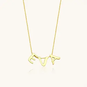 Gold Initial Necklace - 18K Gold-Plated Sterling Silver Personalized Letter Necklace