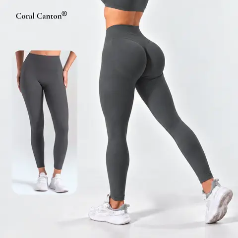 Coral Canton Seamless High Waisted Seamless Sports  Leggings for Women Tummy Control Compression Workout Pants with Scrunch Butt No Front Seam Buttery Soft Yoga Gym Leggings Sculpting Fit All Season Activewear SummerVibes