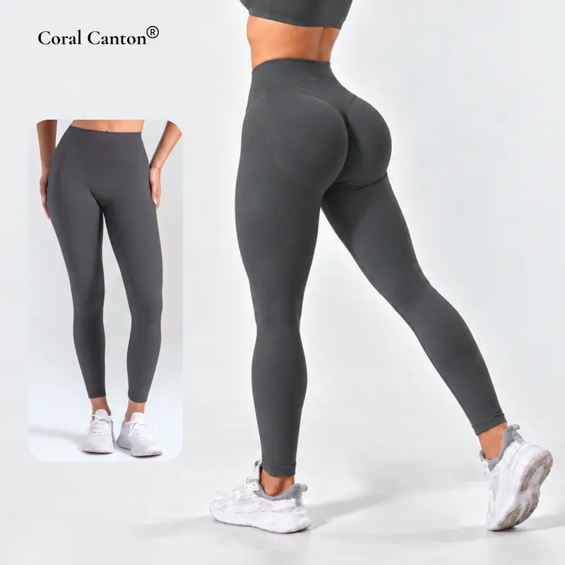 Coral Canton Seamless High Waisted Seamless Sports  Leggings for Women Tummy Control Compression Workout Pants with Scrunch Butt No Front Seam Buttery Soft Yoga Gym Leggings Sculpting Fit All Season Activewear SummerVibes