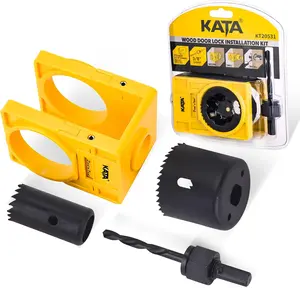 /"  /" Door Lock Installation Kit for Wooden Doors with Guide Template, Door Lock Hole Saw, Carbon Steel