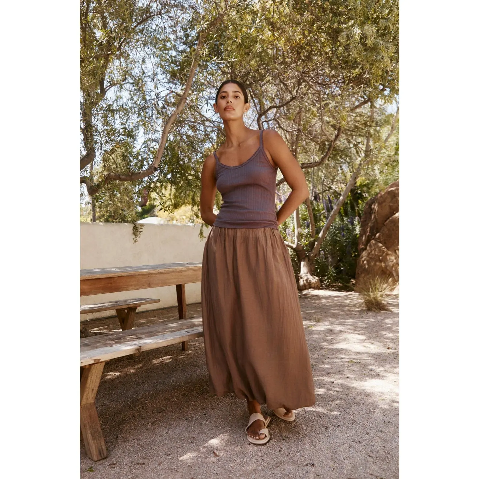 INES SILK COTTON VOILE SKIRT