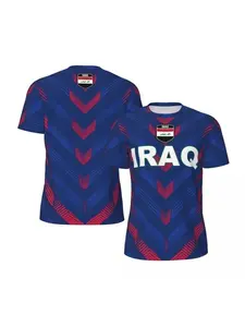 Iraq flag pattern men's football uniform fashion emblem 3D printed sports T-shirt casual pullover