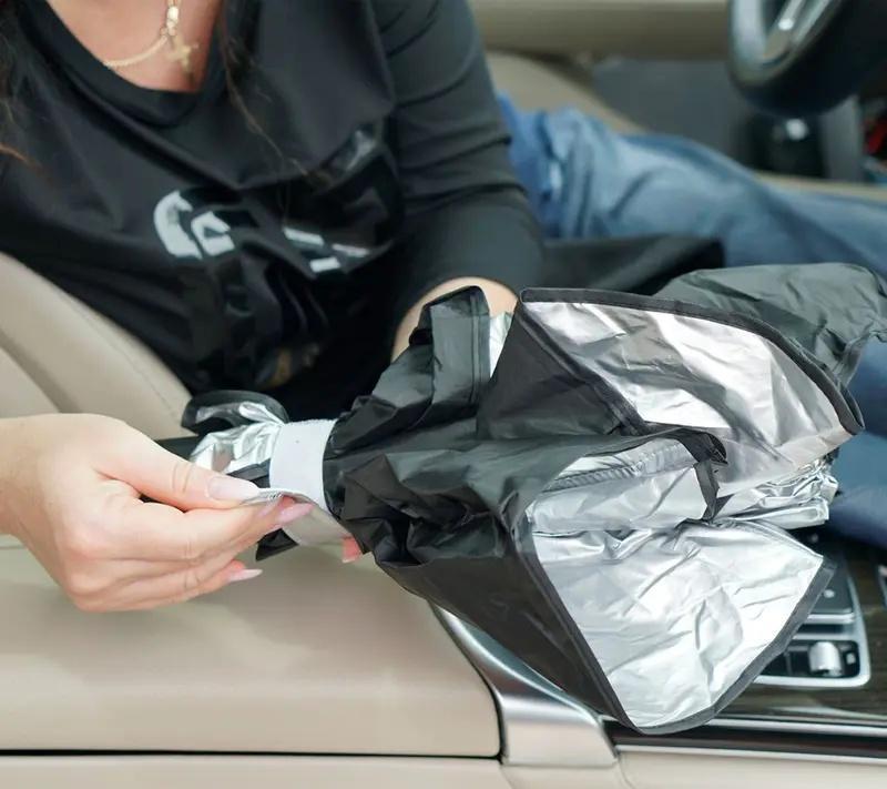 Collapsible Windshield Sunshade - Portable Foldable Front Windshield UV Blocker, Heat Insulation, Easy Setup, Adaptable to Most Cars, Auto Exterior Accessory for Summer,car accessories