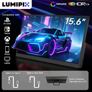 UMIPIX 15.6" Portable Monitor 1080P FHD HDR Gaming Screen - Ultra Slim IPS Display with Smart Cover & Speakers, USB-C/HDMI for Laptop, PS5, Xbox, Switch, Mac & Phone