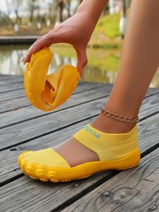 unisex's solid color breathable quick drying water shoes, sporty slip on barefoot shoes for beach, swimming, hiking, outdoor sports shoes, water footwear, watershoes