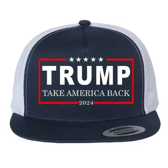 Donald Trump 2024 Take America Back USA United States of America Flat Bill Trucker Hat