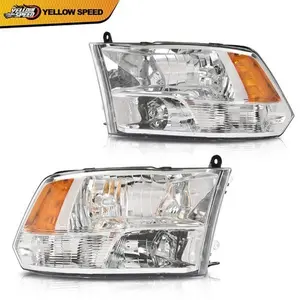 Fit For 09-18 Dodge Ram 1500 2500 3500 Chrome Headlights Driver&Passenger Side