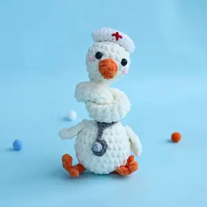 Loppy Puff - Long-Neck Goose Nurse Crochet, Nurse Appreciation Gift, Nurse Gift Idea, Beginner Easy Simple Medical Nurse Crochet