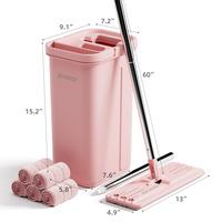 60" pink mop with 5 pads